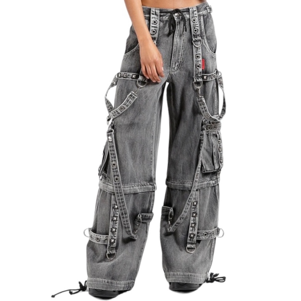 Tripp NYC Men's Gray Full Force Pants Goth Punk Bondage Trousers Size Small